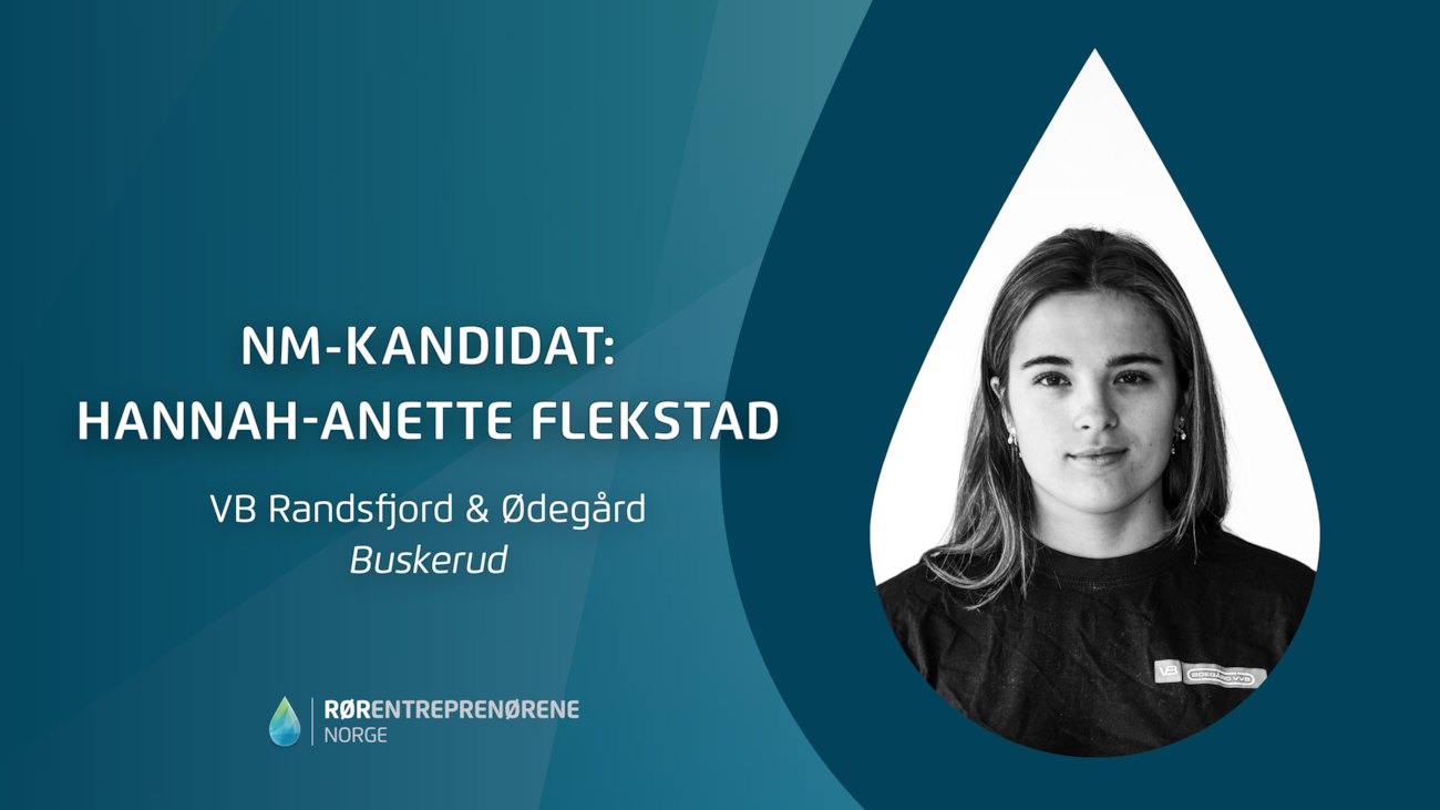 Bilde av NM-kandidat Hahhah-Anette, bildet viser et portrettbilde av henne i en dråpeform, på en blå bakgrunn.