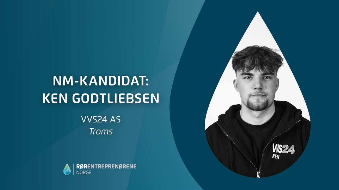 Bilde av NM-kandidat Ken, bildet viser et portrettbilde av han i en dråpeform, på en blå bakgrunn.