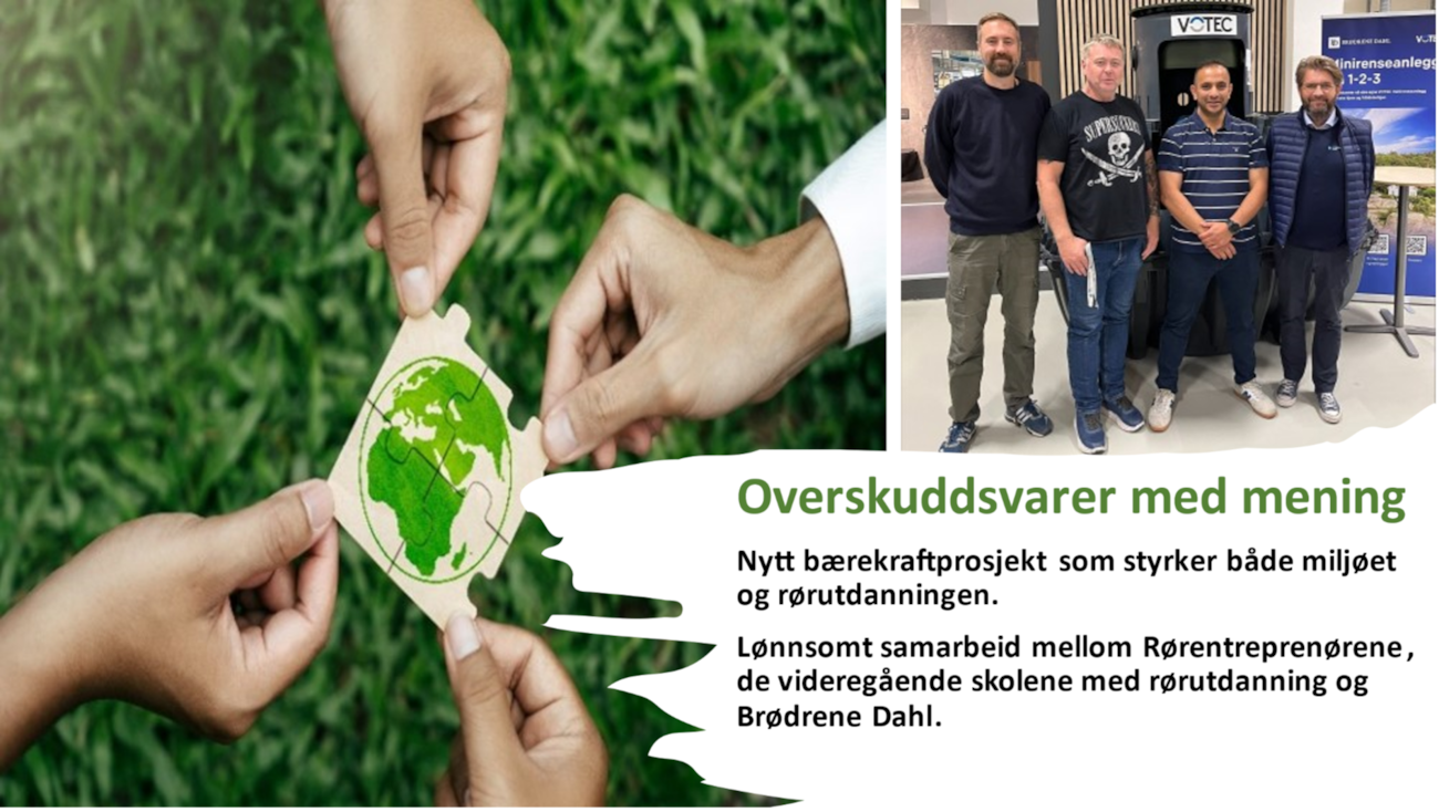 Overskuddsvarer med mening - Brødrene Dahl har tatt initiativ til å styrke utstyrsparken i videregående skoler med rørleggerlinje. 
