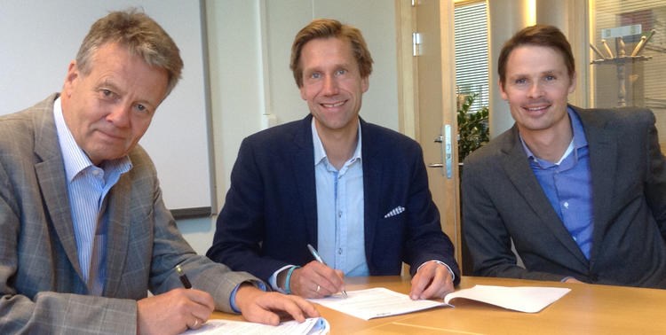 Fra venstre: Tor Backe (adm. dir. i Rørentreprenørene Norge), Richard Riekeles (direktør for samfunnsansvar og forretningsutvikling) og Martin Blaker (forretningsutvikler).
