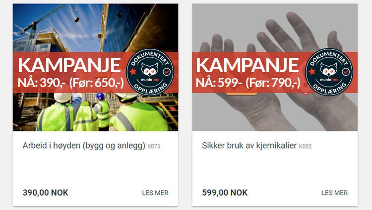 Via Rørentreprenørene Norges nettskole tilbys nå kampanjepris på kursene "Arbeid i høyden" og "Sikker bruk av kjemikalier". Kampanjen varer ut 2017.